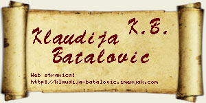 Klaudija Batalović vizit kartica